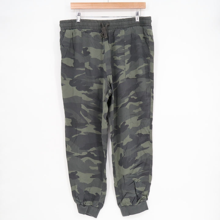 Splendid Jogger Pants Womens XL Multi Camo Ribbed Slash Pockets Drawstring Waist