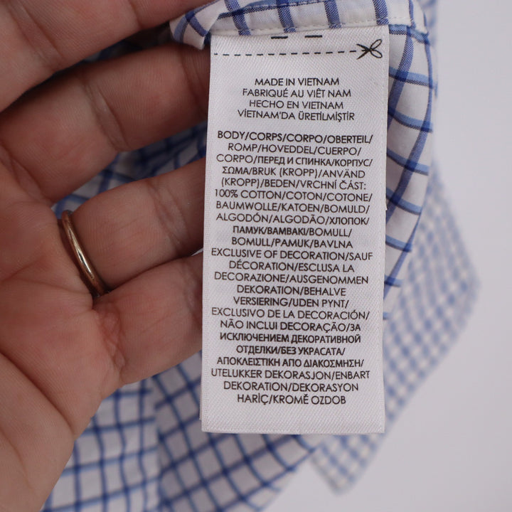 Polo Ralph Lauren Mens XL Blue White Tattersall Check Long Sleeve Button Shirt