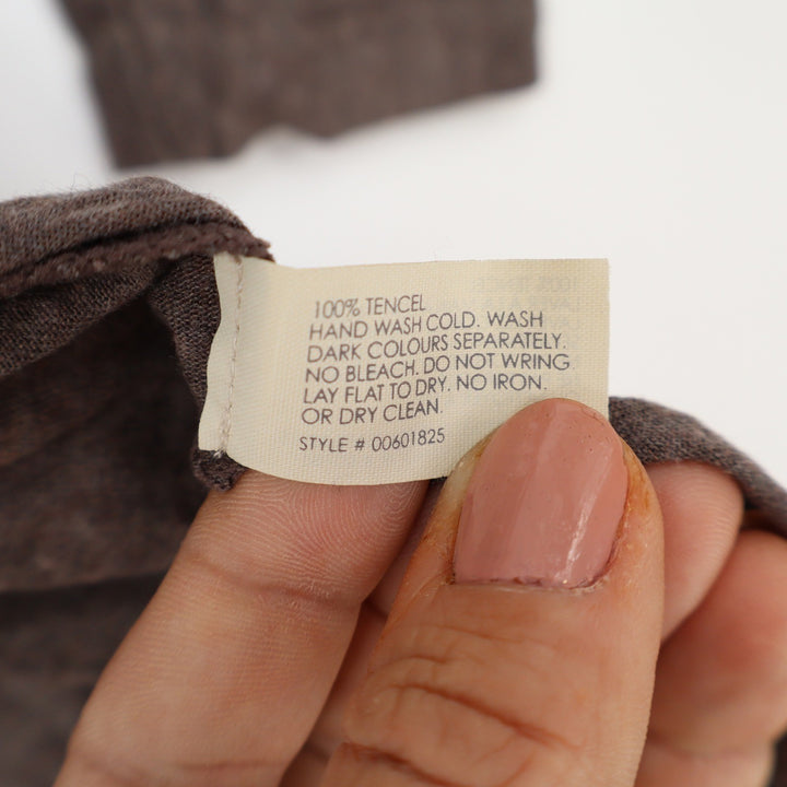 Club Monaco Brown Asymmetric One Sleeve Tencel Top XS