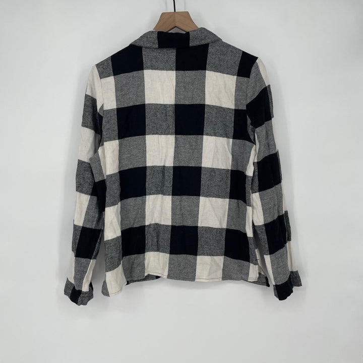 Old Navy Womens Pajama Shirt Size M Buffalo Plaid Long Sleeve Button Up