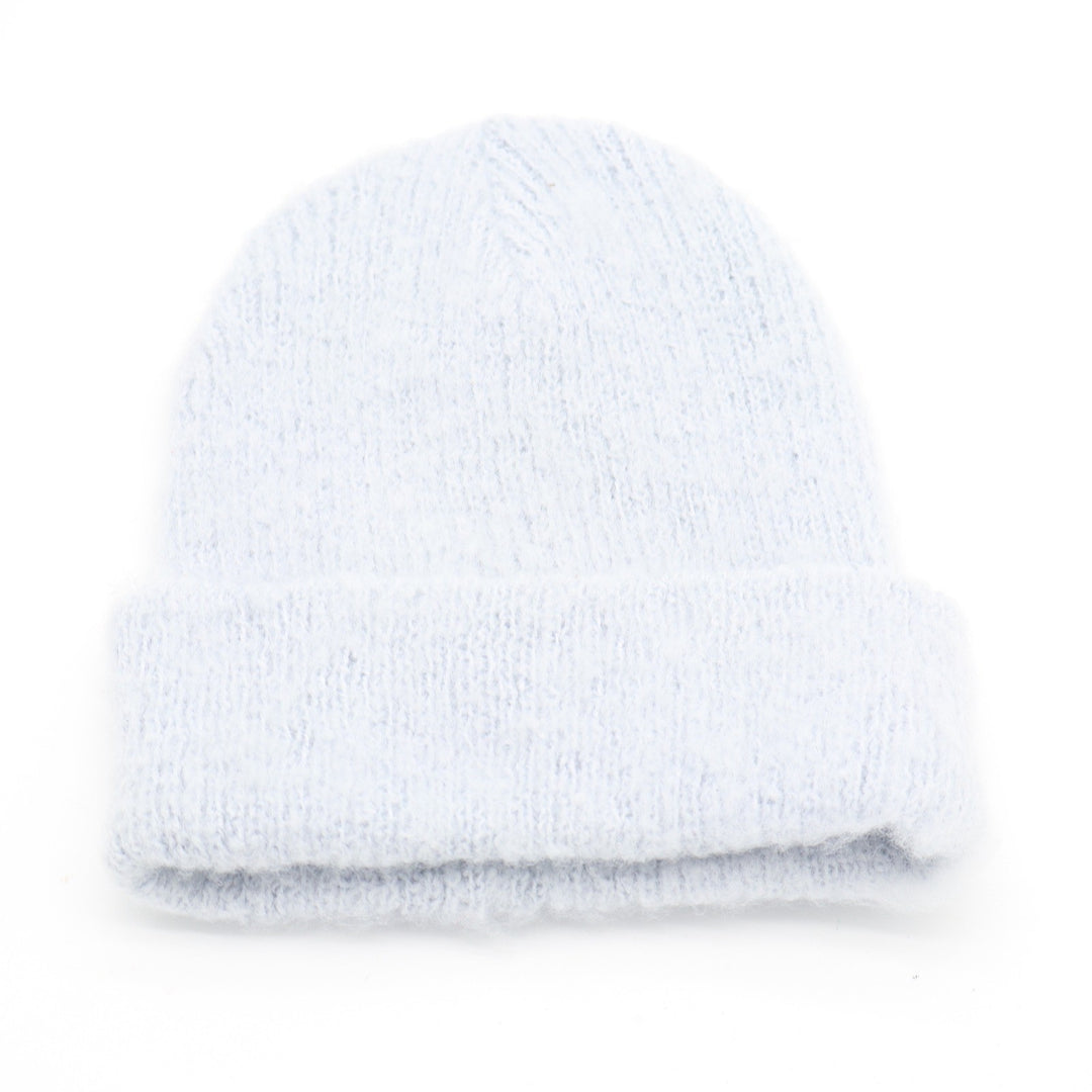 Calia Luxe Beanie Light Blue Soft Fuzzy Knit Cuffed Winter Hat