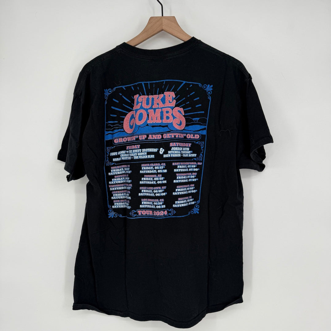 Luke Combs Growin Up and Gettin Old Tour 2023 T Shirt Black XL