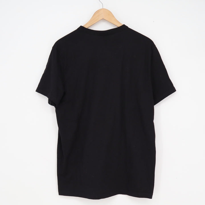 HM Mens Slim Fit Crew Neck Short Sleeve Cotton T-Shirt Black Size L