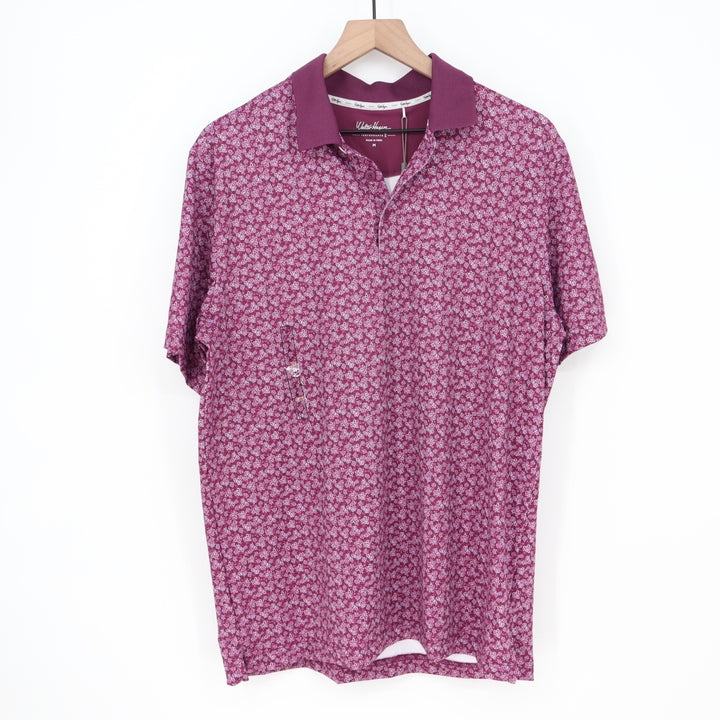 Walter Hagen Mens P11 Dogwood Ditsy Golf Polo Purple Floral M NEW