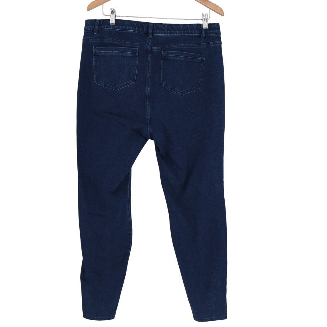 J.Jill Premium-Flex Leggings Jeans Women 16 Black Denim cotton Stretch High-Rise