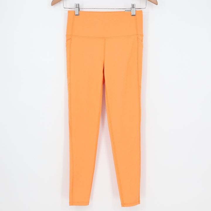 DSG Womens Momentum High Rise 7/8 Leggings Orange Side Pockets Size XS