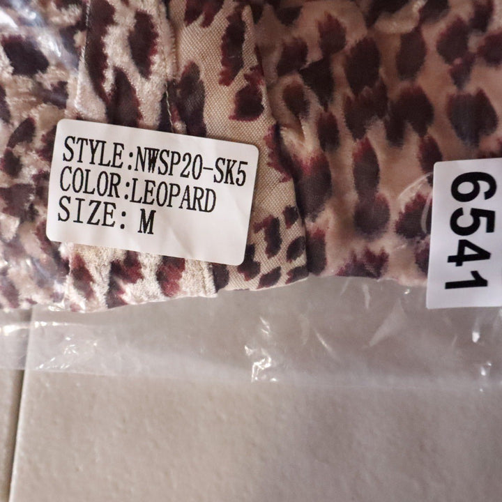 Naked Wardrobe Leopard Print Ruched Mini Skirt Brown Medium