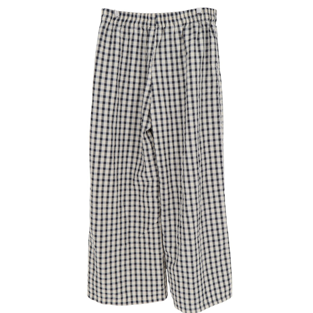 Sincerely Jules Navy Blue Gingham Wide Leg Elastic Waist Pants XL