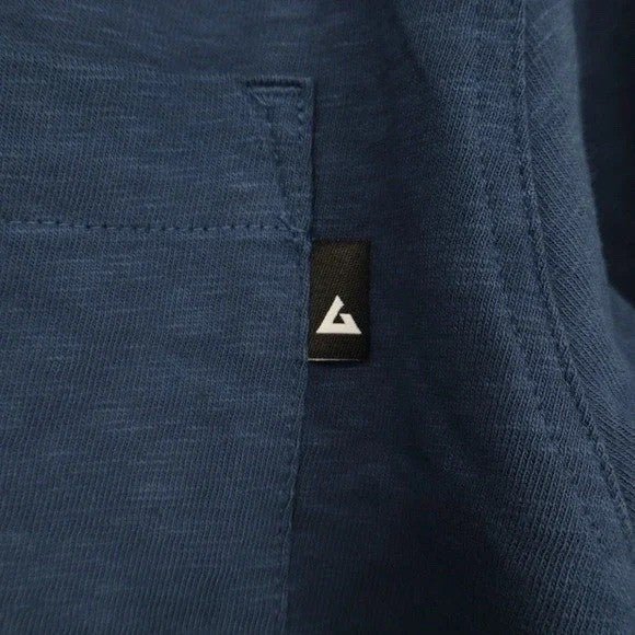 American Giant Premium Slub Shirt Mens Large Dark Denim Blue Texture Button Up