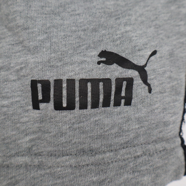 Puma Mens Gray Fleece Athletic Shorts Logo Side Stripe Size Medium