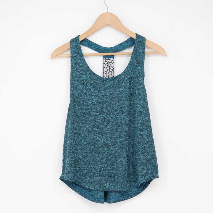 SHEIN Tank Top Womens Medium Space Dye Teal Blue Racerback Athletic Excellent