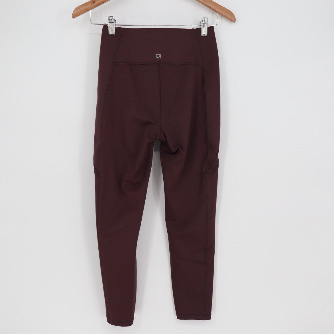 GapFit Recycled Power Leggings Burgundy High Waisted Athletic Workout Size S