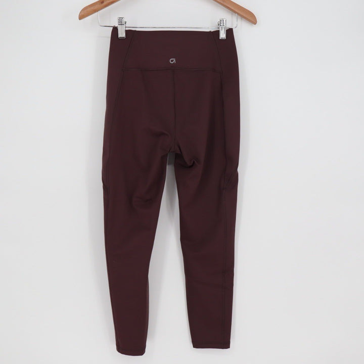 GapFit Recycled Power Leggings Burgundy High Waisted Athletic Workout Size S