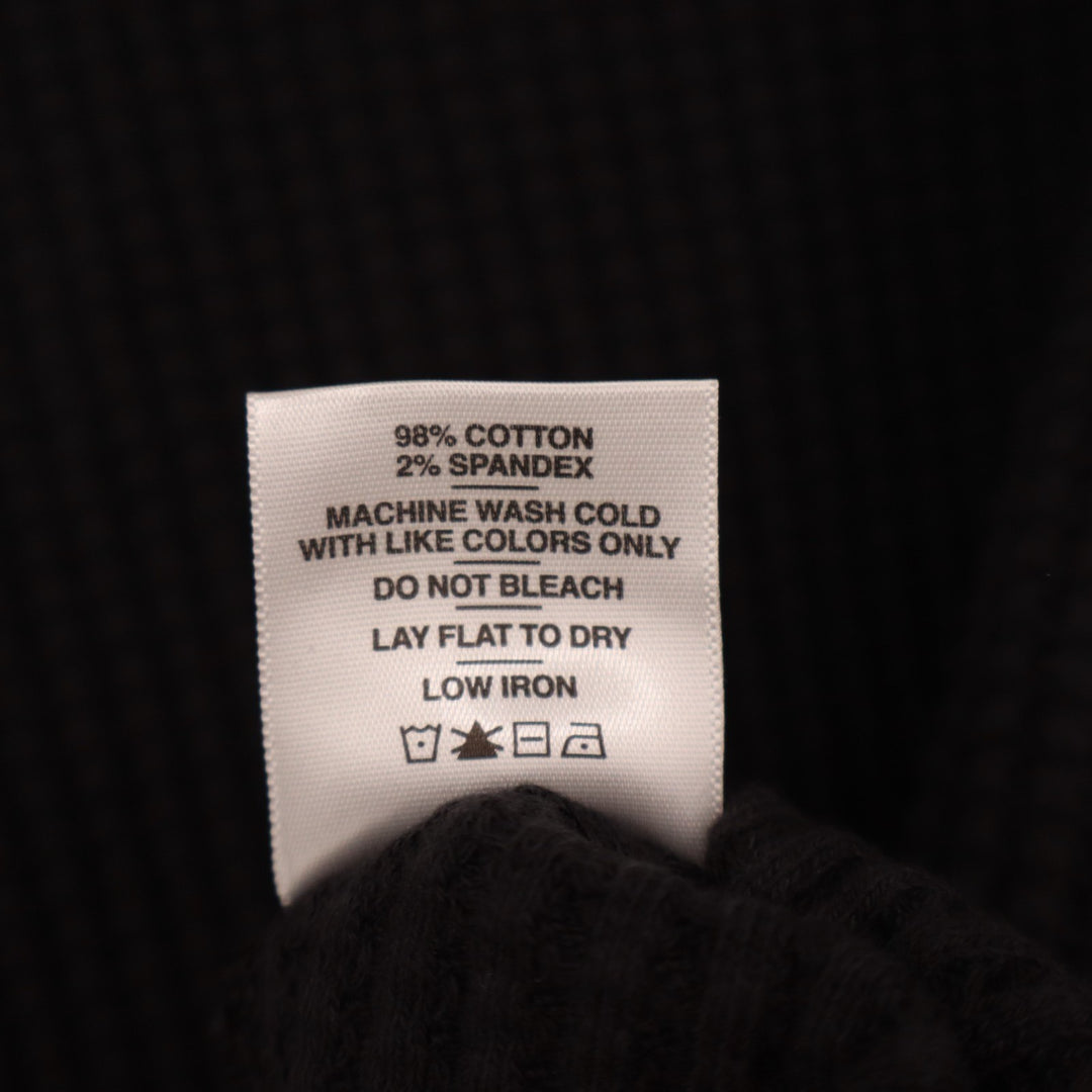 American Giant Crew T Shirt Mens XL Black Cotton Stretch Waffle Knit Slim Fit