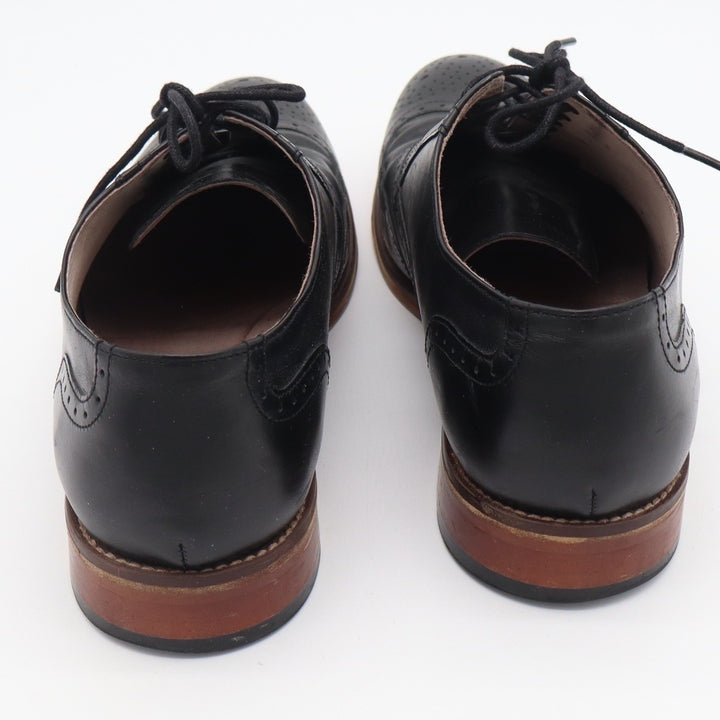 Johnston & Murphy Mens Black Leather Wingtip Oxford Shoes 10.5M