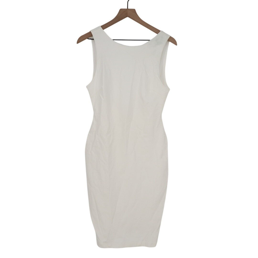 Lulus Bodycon Mini Dress Womens Large White Stretch Backless Sleeveless Pullover