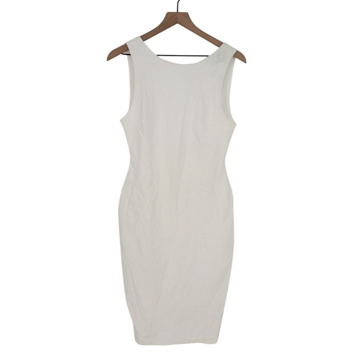 Lulus Bodycon Mini Dress Womens Large White Stretch Backless Sleeveless Pullover