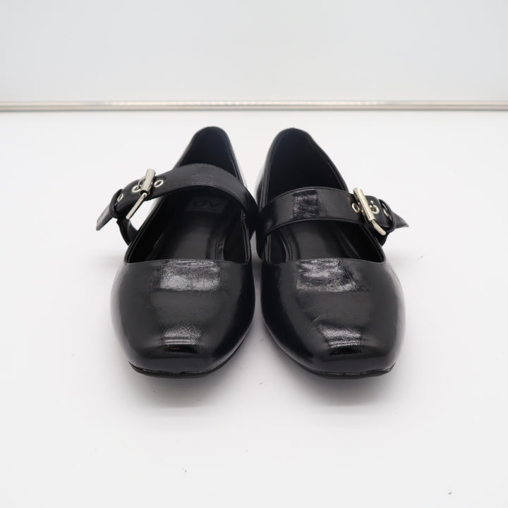 Dolce Vita Marcello Ballet Flat Womens US 8.5 Black Leather Buckle Strap Shoes