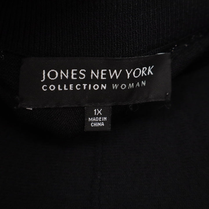 Jones New York Collection Woman Black Midi A-Line Knit Skirt Plus 1X