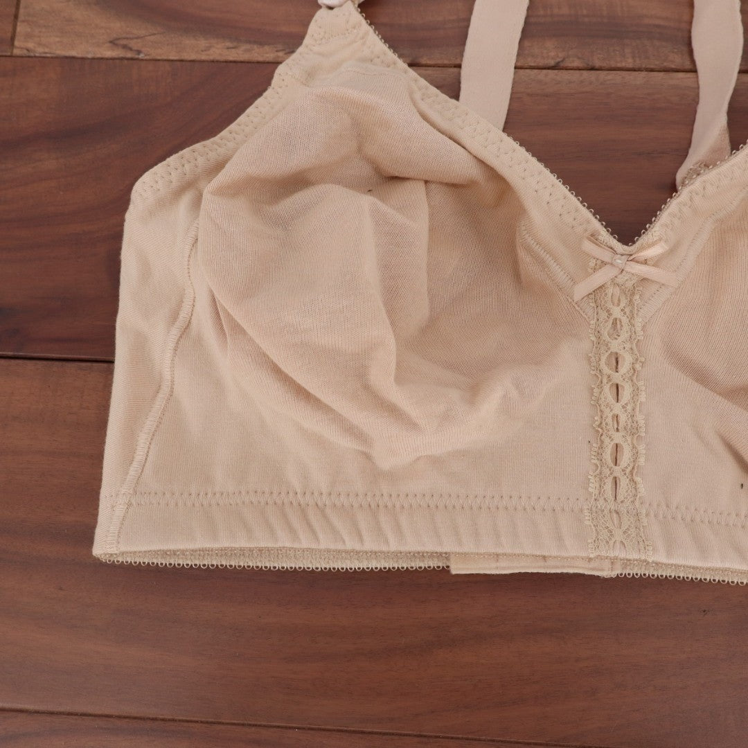 Bali Double Support Cotton Blend Wireless Bra Womens 38DD Soft Taupe Stretch