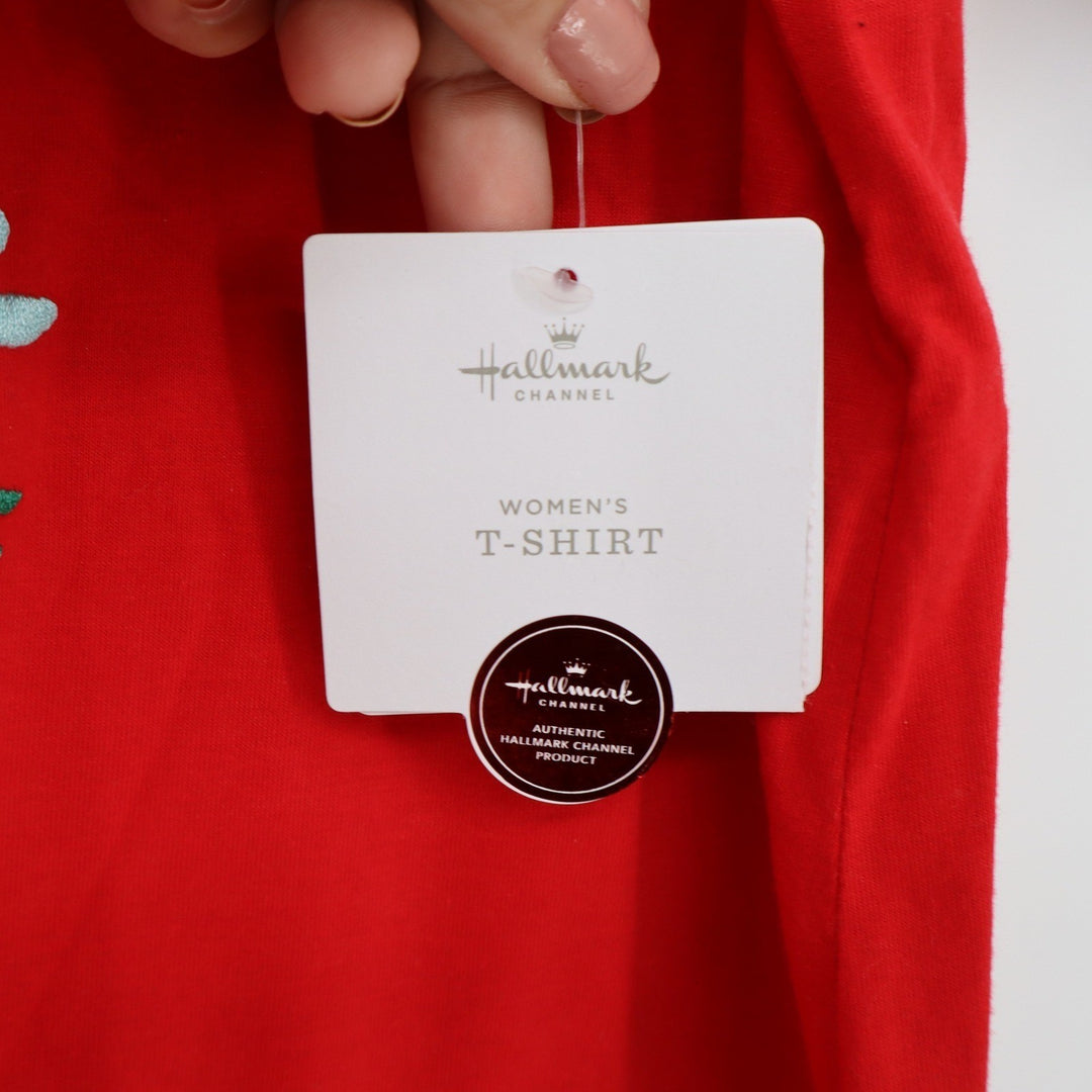 Hallmark Channel Womens Red Graphic T-Shirt XL This Is My Watching Shirt