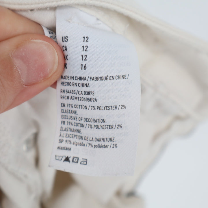 American Eagle Outfitters Shorts Womens 12 White Denim Cotton Stretch Distressed