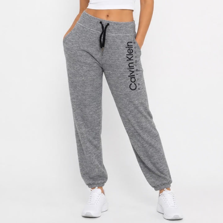 Calvin Klein Performance Womens Gray Heather Logo Jogger Sweatpants Size M