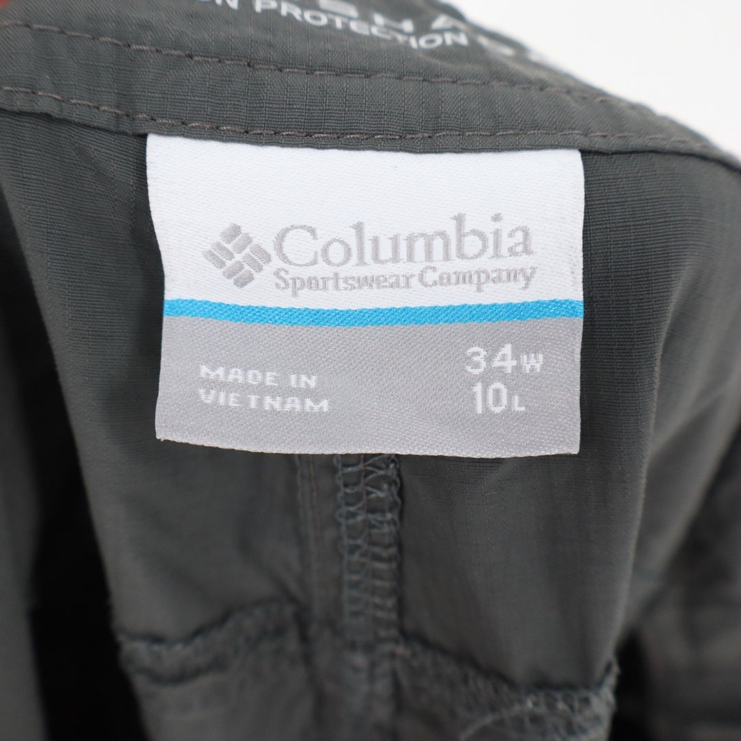 Columbia Silver Ridge Cargo Shorts Mens 34 Dark Grey Hiking Outdoor Nylon