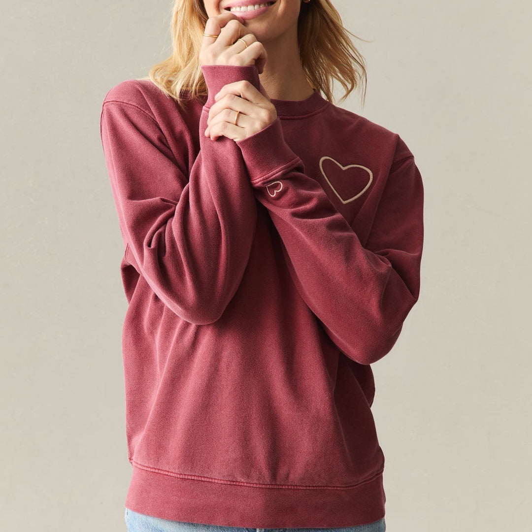 American Giant French Terry Sweatshirt Unisex 2XL Red Cotton Valentine's Day