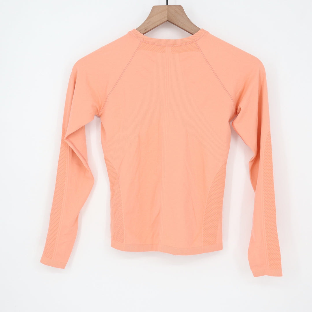 DSG Girls Seamless Long Sleeve Training Top Peach Coral Thumbholes Size M 10-12