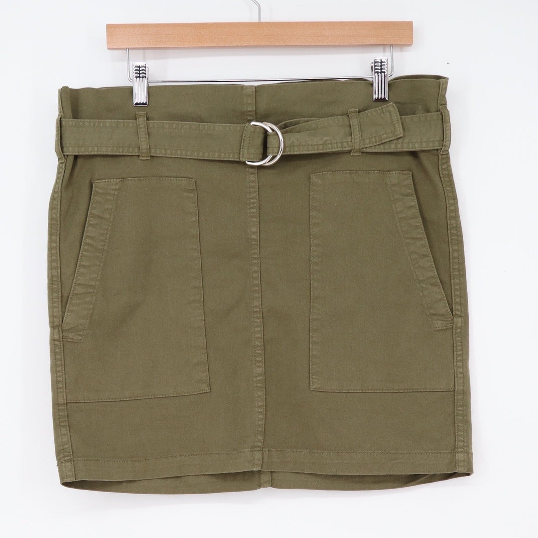 Anine Bing Skirt Womens S Utility Mini Olive Green Belted D-Ring Cotton