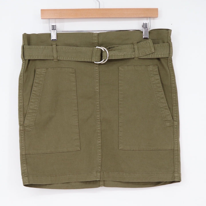 Anine Bing Skirt Womens S Utility Mini Olive Green Belted D-Ring Cotton