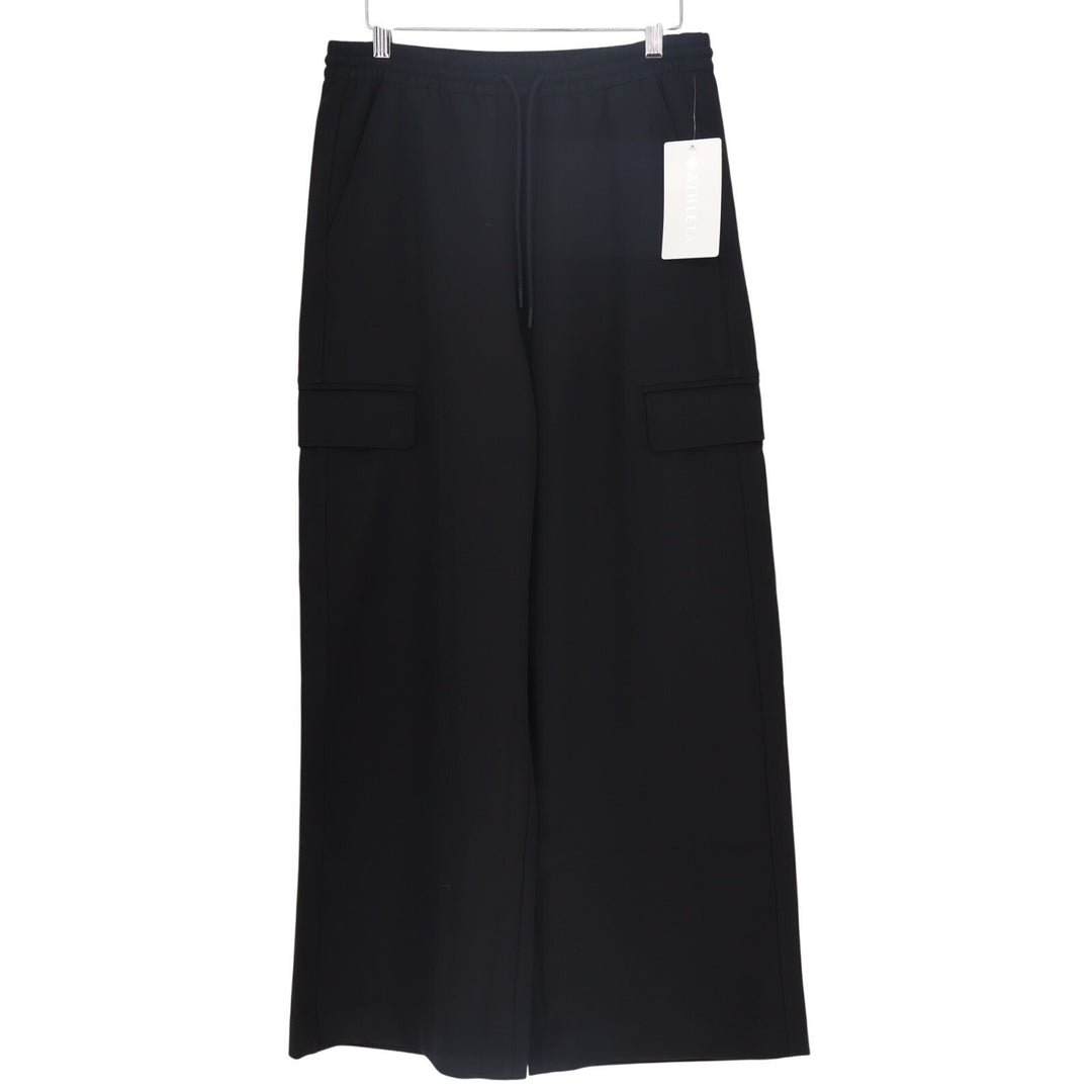 Athleta Promenade Cargo Pants Women XS/P Black Stretch Drawstring Waist Wide Leg