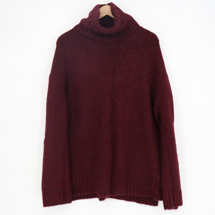 VICI Burgundy Oversized Turtleneck Chunky Knit Sweater Women's Large