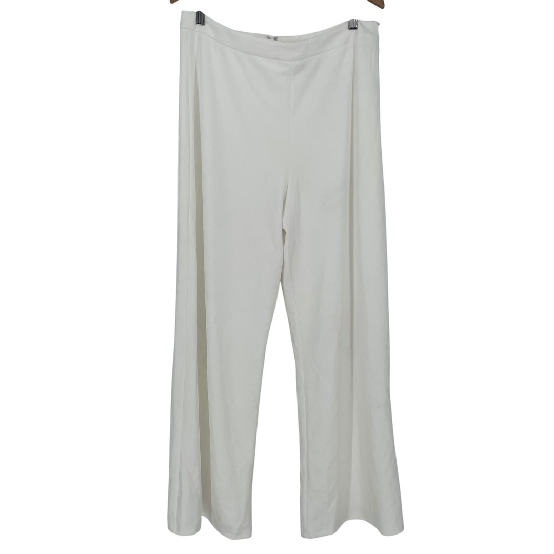 Lulus Wide Leg Flowy Palazzo Pants Ivory XL Polyester Spandex