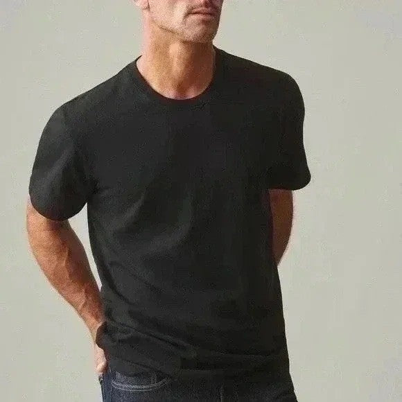 American Giant Black Crew Neck T Shirt Size L Made in USA Cotton Soft Basic Tee