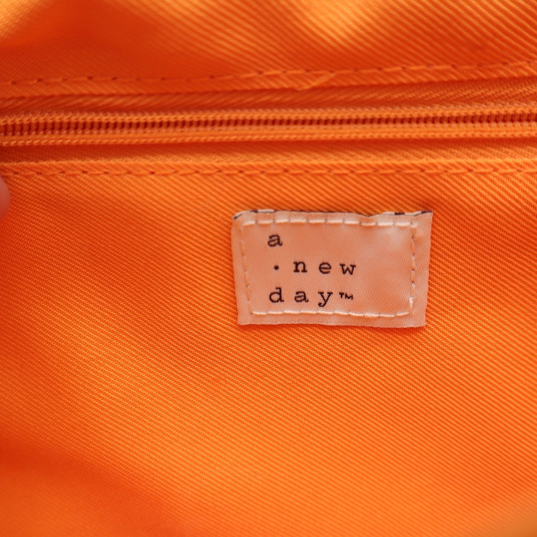 A New Day Orange Quilted Crossbody Bag Silver Chain Detail Adjustable Strap