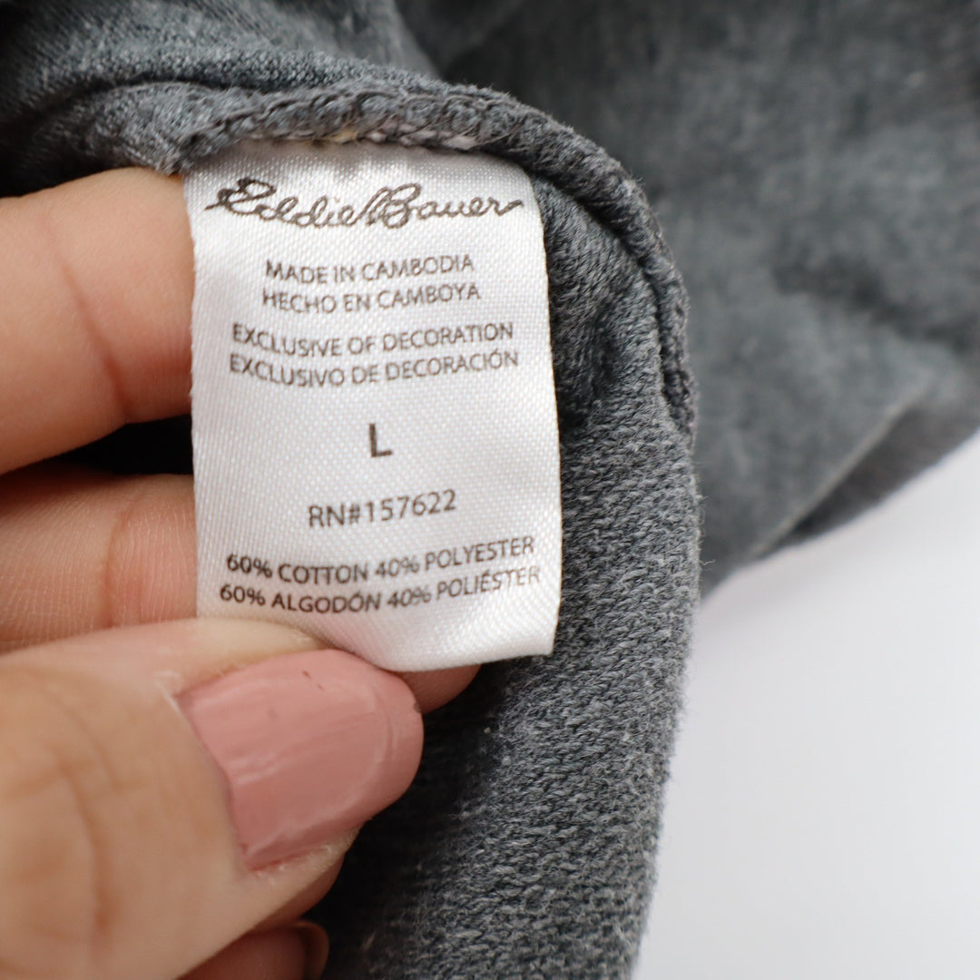 Eddie Bauer Mens Gray Heather Sleepwear Lounge Shorts Size L Cotton Blend
