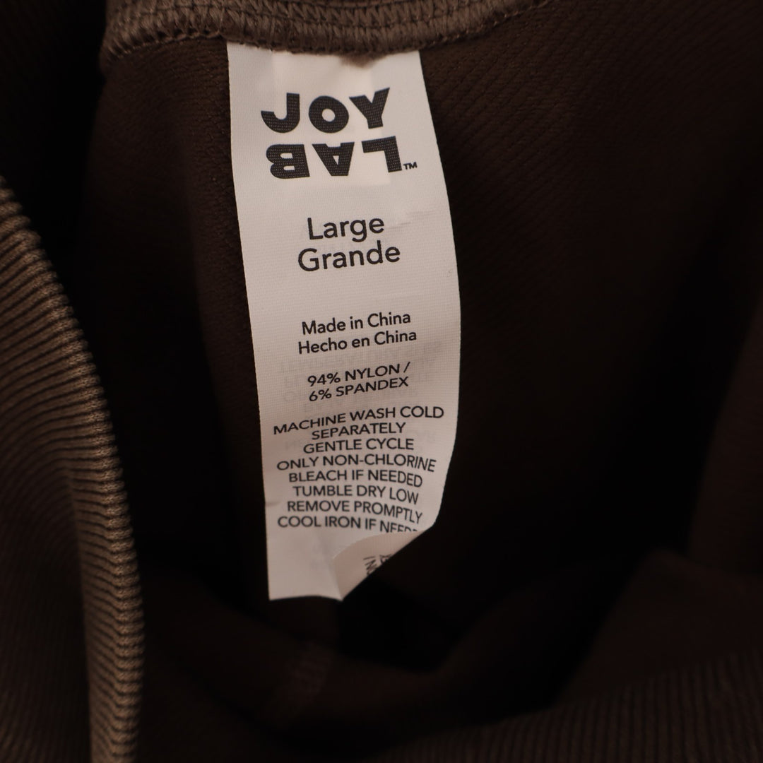 Joy Lab Ankle Leggings Womens L Brown Stretch High Rise Elastic Waist Skinny Leg