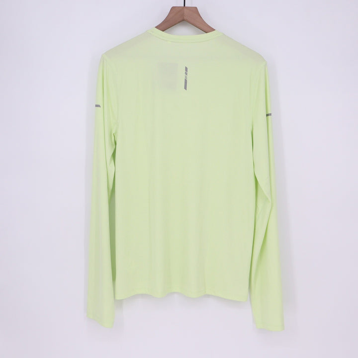 DSG Mens Run LS Tee Pale Neon Green Reflective UV Protection Shirt S