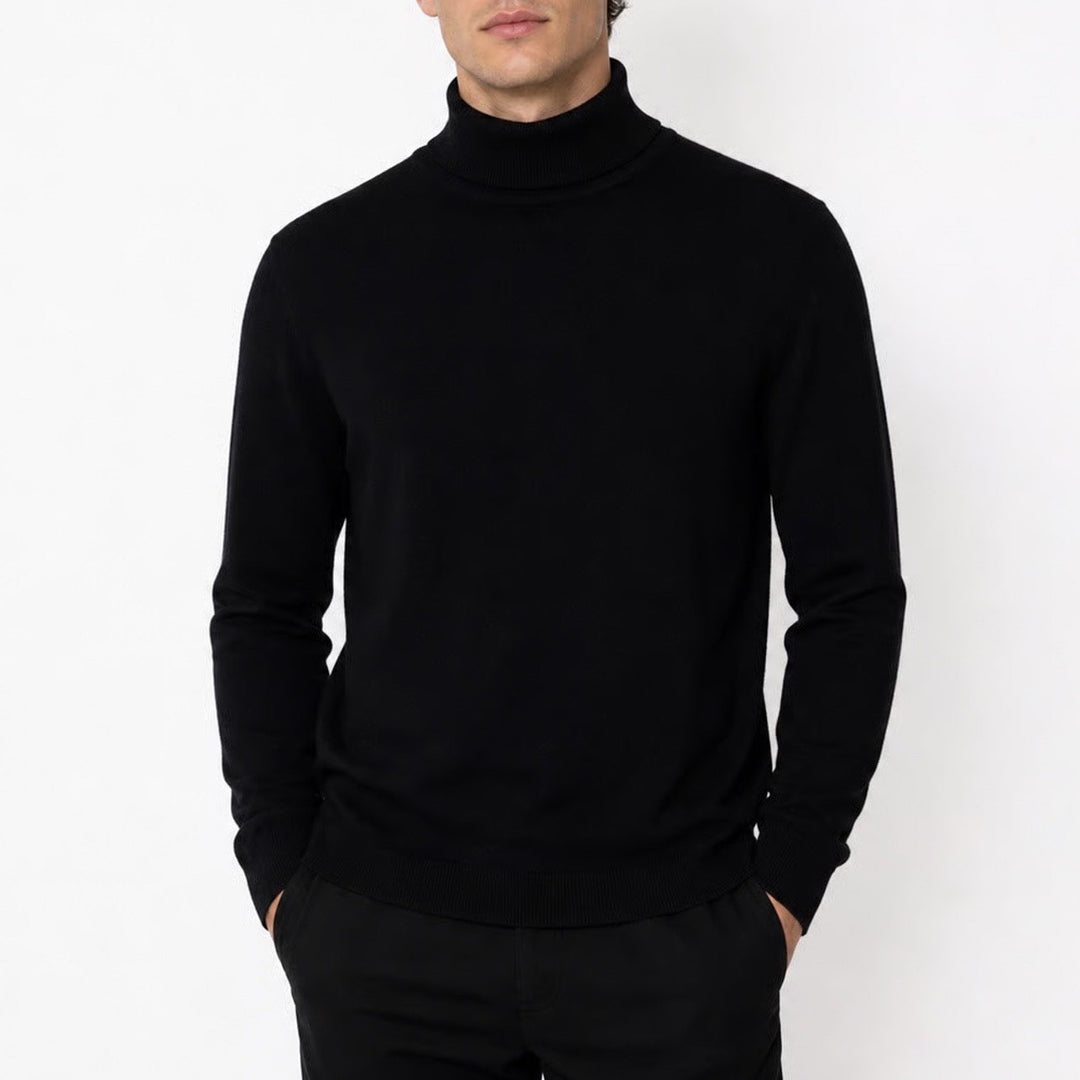 Calvin Klein Mens XL Black Turtleneck Long Sleeve Rayon Blend Sweater
