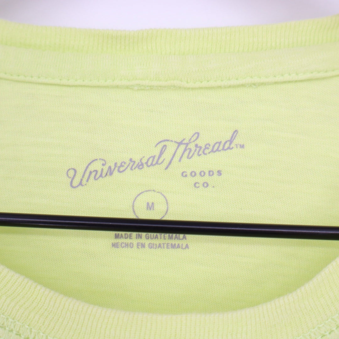 Universal Thread Womens Neon Lime Green Cotton Pocket T-Shirt Size M