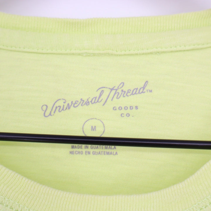 Universal Thread Womens Neon Lime Green Cotton Pocket T-Shirt Size M