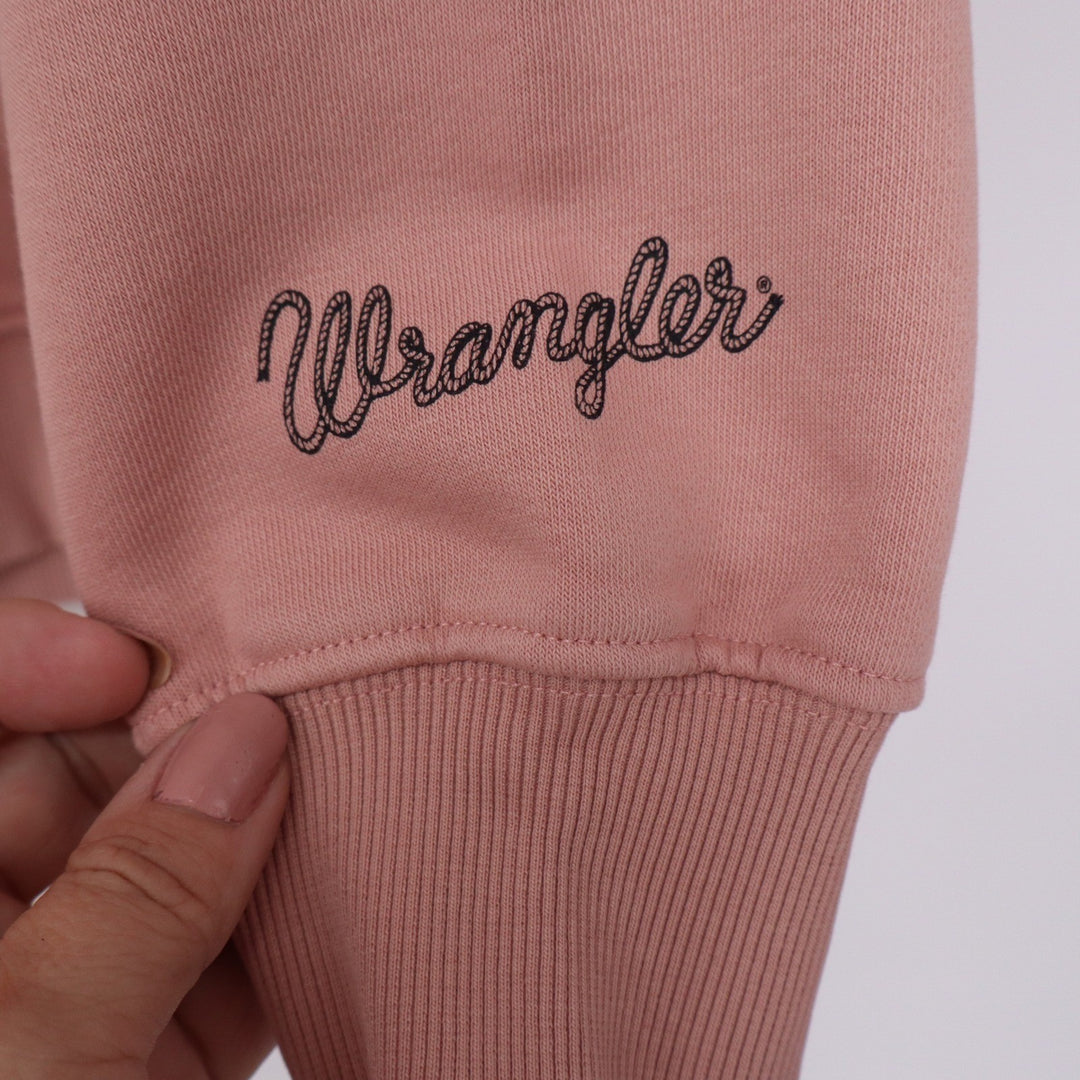 Wrangler Pink Cowboy Bronco Graphic Crewneck Sweatshirt Large