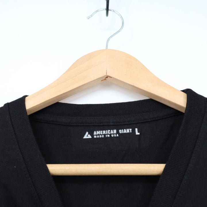 American Giant Mens Black Cotton Crew Neck T Shirt Size L Made in USA