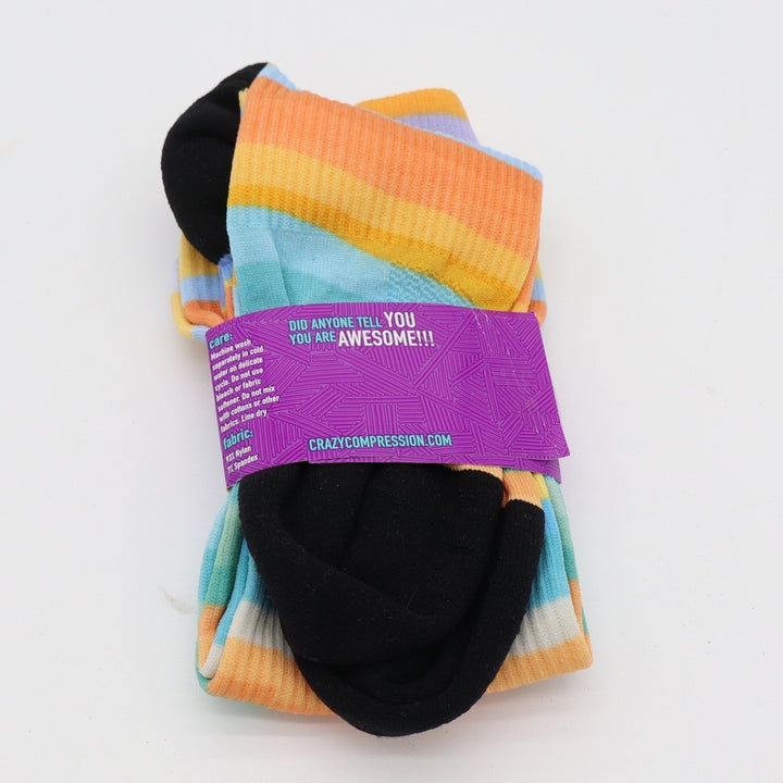 Crazy Compression Socks Unisex OS Extra Wide Graduated Performance Multi New