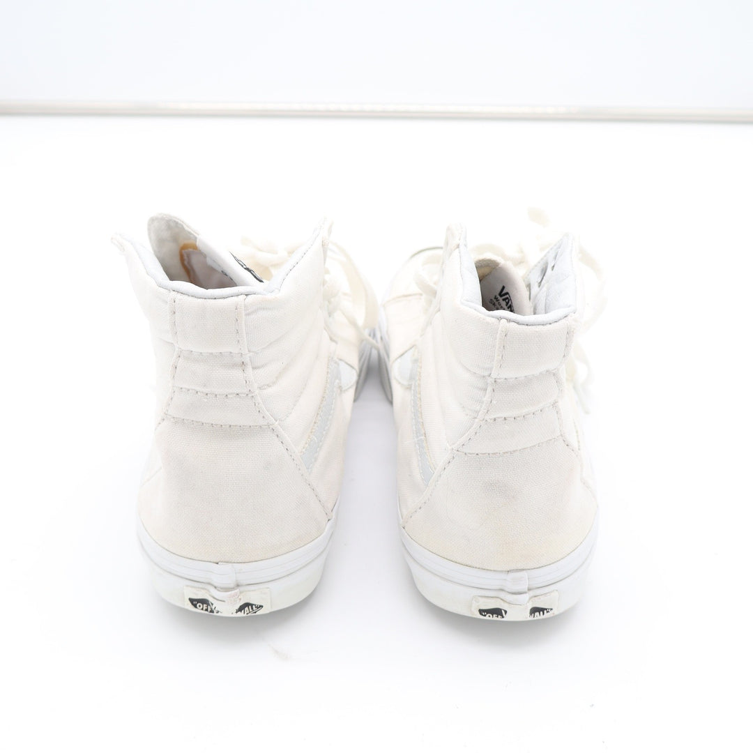 Vans Sk8-Hi High Top Sneakers Off White Canvas Skate Shoes Womens 6.5