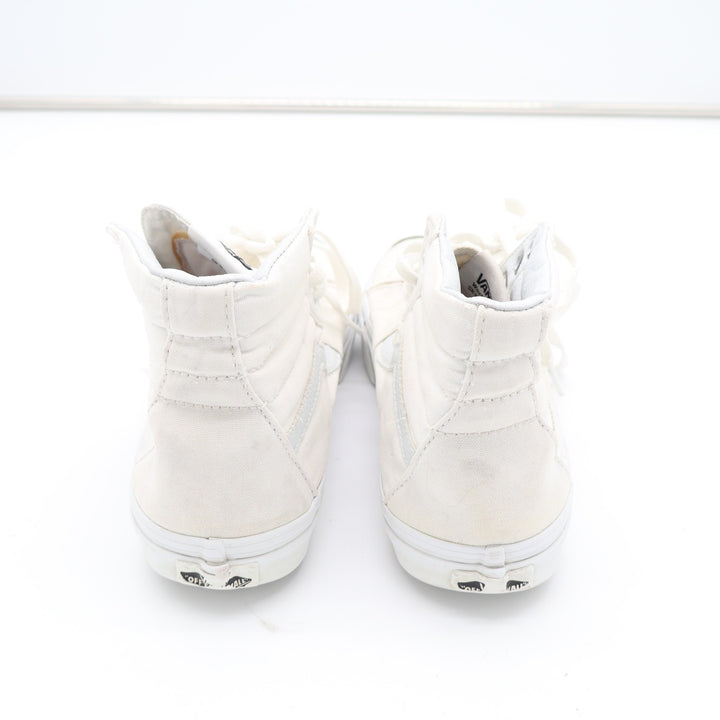 Vans Sk8-Hi High Top Sneakers Off White Canvas Skate Shoes Womens 6.5