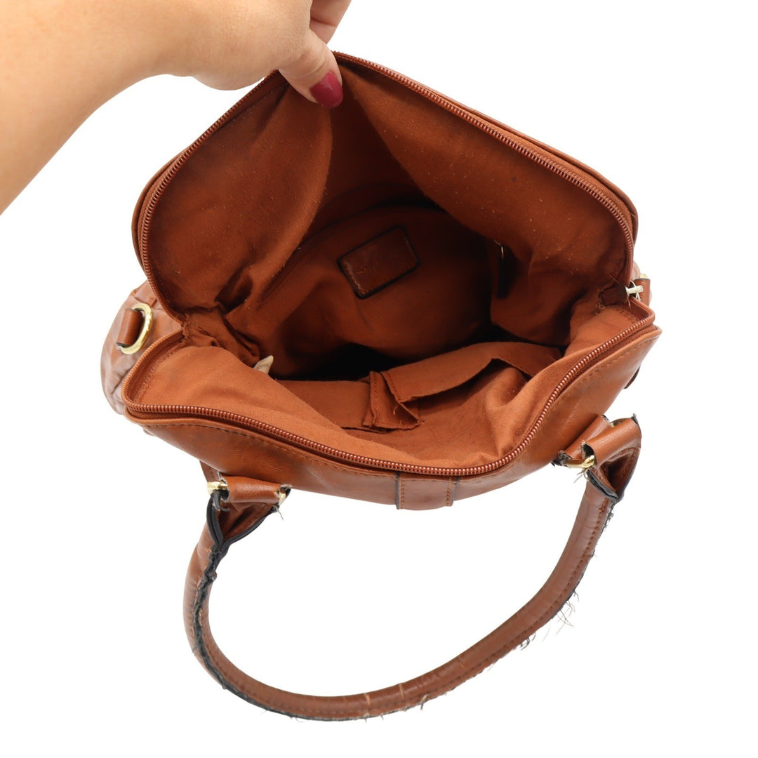 Style & Co Shoulder Bag Women's OS Cognac Multi-Pocket Faux Leather Fair