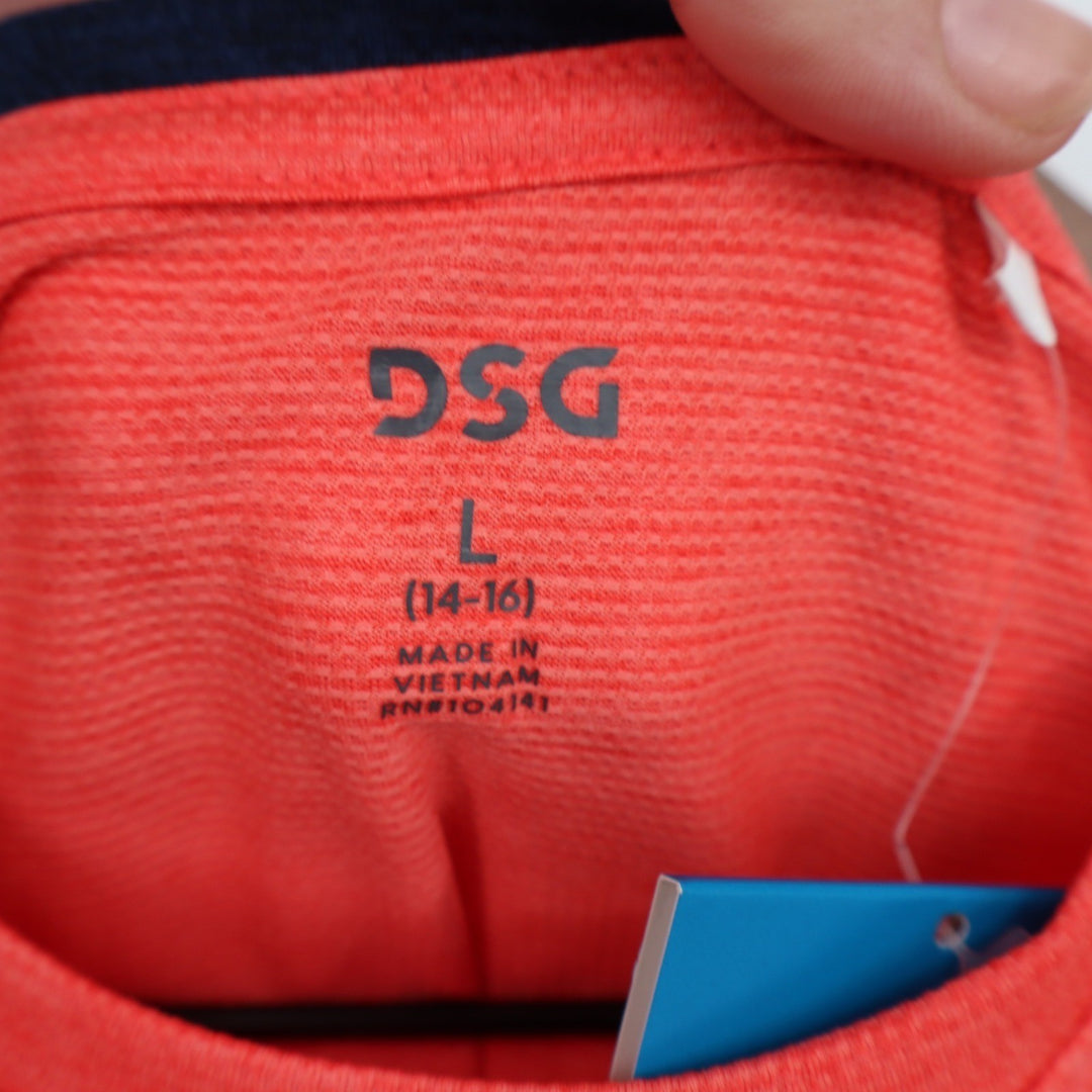 DSG Boys Pieced Graphic Movement Tee Cabana Coral Orange Navy Large 14-16 NWT